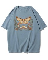 Koszulka oversize Nocny Motyl z Książką Mól Książkowy Niebieska S