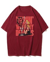 Koszulka oversize Pakt z Demonami Dark Vibes Retro Nadruk Bordowy 3XL