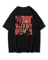 Koszulka oversize Pakt z Demonami Dark Vibes Retro Nadruk Czarny XL