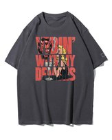 Koszulka oversize Pakt z Demonami Dark Vibes Retro Nadruk Grafitowy 3XL