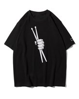 Koszulka oversize Pałeczki Perkusyjne Mocny Beat Muzyka Czarny L