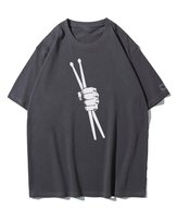 Koszulka oversize Pałeczki Perkusyjne Mocny Beat Muzyka Grafitowy 3XL