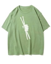 Koszulka oversize Pałeczki Perkusyjne Mocny Beat Muzyka Matcha S