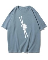 Koszulka oversize Pałeczki Perkusyjne Mocny Beat Muzyka Niebieska XXL