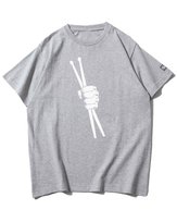 Koszulka oversize Pałeczki Perkusyjne Mocny Beat Muzyka Szara S