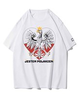 Koszulka oversize Patriotyczna Jestem Polakiem Godło Biały XXL