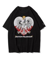Koszulka oversize Patriotyczna Jestem Polakiem Godło Czarny S