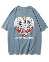 Koszulka oversize Patriotyczna Jestem Polakiem Godło Niebieska XL