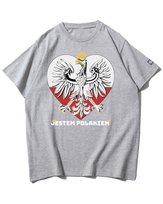 Koszulka oversize Patriotyczna Jestem Polakiem Godło Szara 3XL