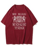 Koszulka oversize Queen We Will Rock You Muzyka Koncert Bordowy S