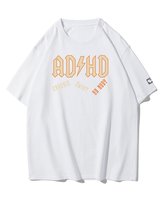 Koszulka oversize Rock ADHD Parodia ACDC na Prezent Biały 3XL