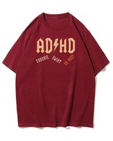 Koszulka oversize Rock ADHD Parodia ACDC na Prezent Bordowy XL TeeLove