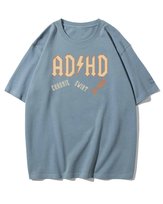 Koszulka oversize Rock ADHD Parodia ACDC na Prezent Niebieska M