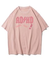 Koszulka oversize Rock ADHD Parodia ACDC na Prezent Różowy XXL