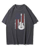 Koszulka oversize Rock Gitara Amerykańska Muzyka Grafitowy XL