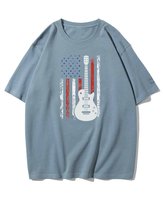 Koszulka oversize Rock Gitara Amerykańska Muzyka Niebieska XL TeeLove