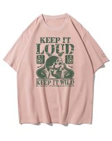 Koszulka oversize Rock Głośno i Dziko Muzyka Gitara Różowy XL