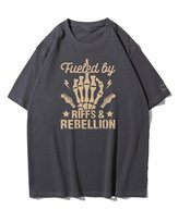 Koszulka oversize Rock i Bunt Gitara Muzyka Szkielet Grafitowy XL