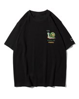 Koszulka oversize Ślimaczy Luz Śmieszne Zwierzęta Czarny 3XL