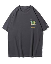 Koszulka oversize Ślimaczy Luz Śmieszne Zwierzęta Grafitowy L