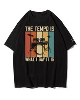 Koszulka oversize Tempo Perkusisty Muzyka Kolory Prezent Czarny S