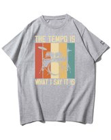 Koszulka oversize Tempo Perkusisty Muzyka Kolory Prezent Szara 3XL