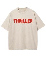 Koszulka oversize THRILLER Silikon, Efekt Sprania Beżowy 3XL