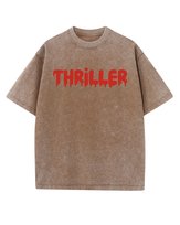 Koszulka oversize THRILLER Silikon, Efekt Sprania Brązowy 3XL