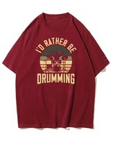 Koszulka oversize Wolę Perkusję Pasja Muzyka Prezent Bordowy 3XL