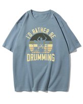 Koszulka oversize Wolę Perkusję Pasja Muzyka Prezent Niebieska S