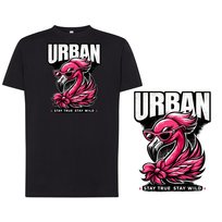 Koszulka oversize z nadrukiem flaming URBAN tshirt czarna L DEYORA