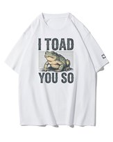 Koszulka oversize Żaba z Żartem Śmieszne Zwierzęta Biały M