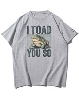 Koszulka oversize Żaba z Żartem Śmieszne Zwierzęta Szara XL