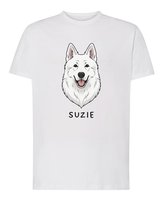Koszulka Owczarek szwajcarski Personalizowana Pupil Pies Biały M