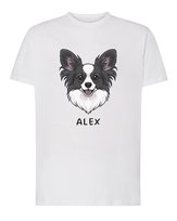 Koszulka Papillon Personalizowana Pupil Pies Prezent Biały XL