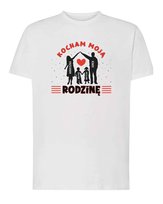 Koszulka Personalizowana Kocham Rodzinę Biała XL