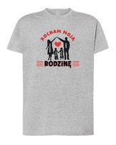 Koszulka Personalizowana Kocham Rodzinę Szara XL