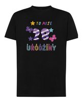 Koszulka Personalizowana Urodziny Czarna XL