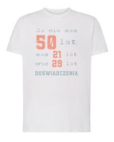 Koszulka Personalizowana Urodziny Lata Doświadczenia Biały L