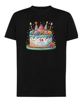 Koszulka Personalizowana Urodziny Tort Czarna L
