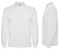 Koszulka POLO Męska Długi Rękaw Bawełna PIQUE ROLY 6635 WHITE 3XL ROLY