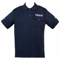Koszulka Polo Policja Męska z Pagonami Bawełna Granatowa Służbowa XXL 2XL Modus