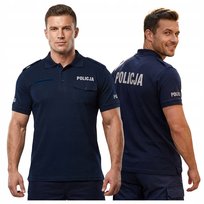 Koszulka Polo Policja Męska Z Pagonami Bawełna Granatowa Służbowa XXXL 3XL Modus