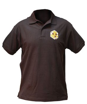 Koszulka polo z haftem (brązowa) - rozmiar męski M - BEE&HONEY