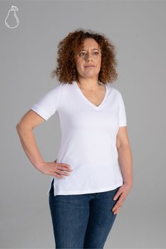 Koszulka premium bawełna a'la Supima figura gruszka biała L / Biały - Inna marka