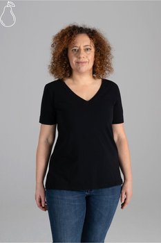 Koszulka premium bawełna a'la Supima figura gruszka Czarna 2XL / Czarny - Inna marka