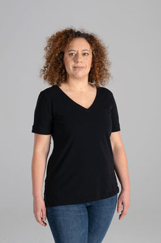 Koszulka premium bawełna a'la Supima figura gruszka Czarna L / Czarny - Inna marka