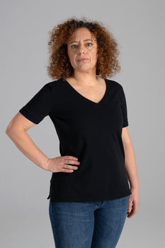 Koszulka premium bawełna a'la Supima figura gruszka Czarna M / Czarny - Inna marka