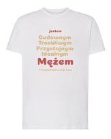 Koszulka Prezent dla Męża Super Cechy Śmieszna Biała L TeeLove