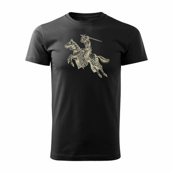 Koszulka prezent dla rycerza z rycerzem bractwo rycerskie męska czarna REGULAR-XL
